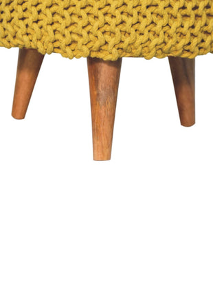 Keeva Mustard Round Footstool