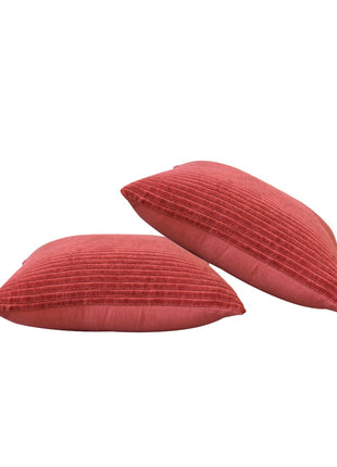 Geripptes rotes Kissen 2er-Set