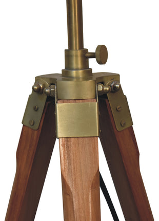 Fixed Brass Plated Tripod Floor Lamp