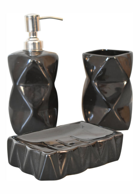Sindri Black Bathroom Set of 3