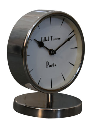 Round Chrome Table Clock