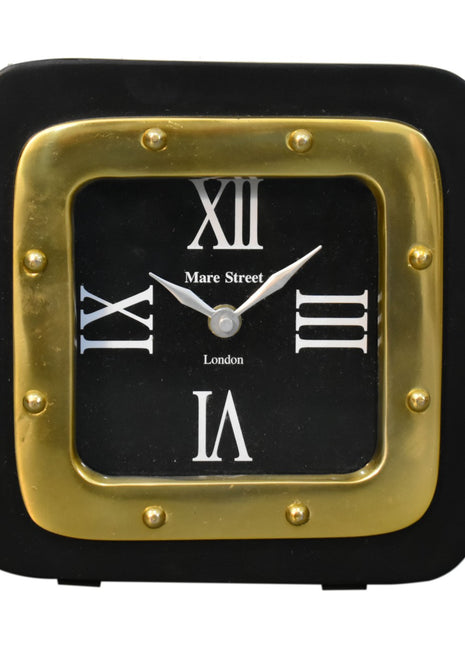 Black and Gold Small Table Clock