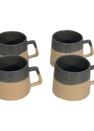 Half Dip Grey Mug Set of 4