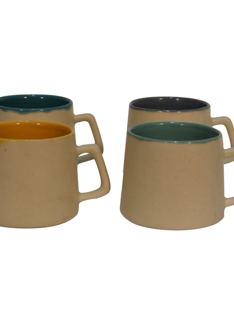 Cream & Multi Mug Set of 4