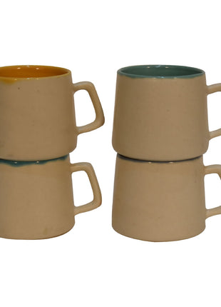 Cream & Multi Mug Set of 4
