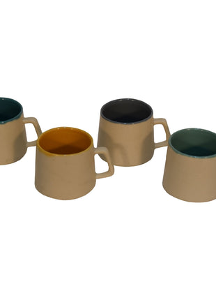 Cream & Multi Mug Set of 4