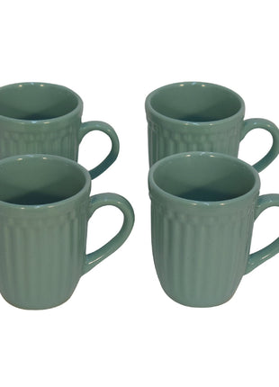 Sea Green Ribbed Mug Set of 4