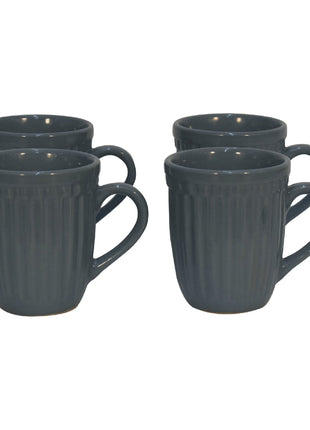 Anthrazitgraues geripptes Becher-Set, 4 Stück