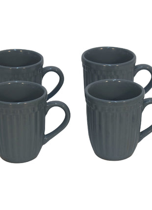 Anthrazitgraues geripptes Becher-Set, 4 Stück