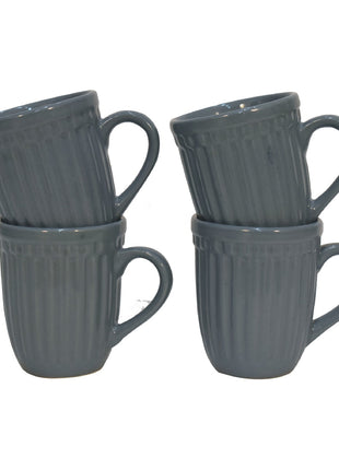 Anthrazitgraues geripptes Becher-Set, 4 Stück