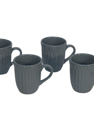 Anthrazitgraues geripptes Becher-Set, 4 Stück