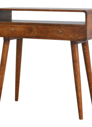 Curved Chestnut Console Table