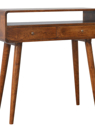 Curved Chestnut Console Table