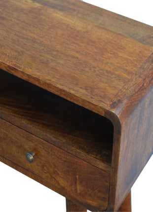 Curved Chestnut Console Table