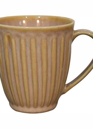Beige Ribbed Mug - Set of 4