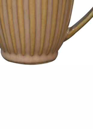 Beige Ribbed Mug - Set of 4