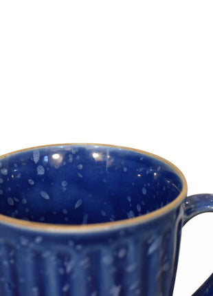 Blau gerippte Tasse - 4er-Set
