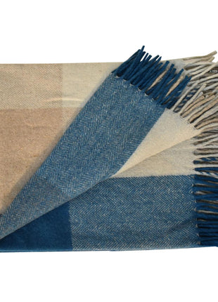 Selin Blue Woolen Throw (130 x 170cm)
