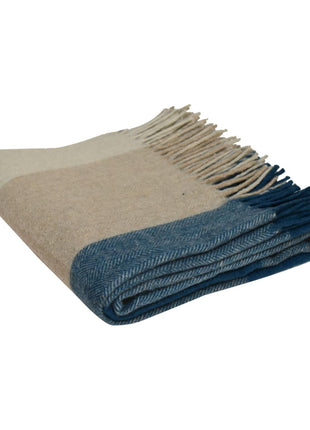 Selin Blue Woolen Throw (130 x 170cm)