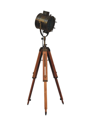 Caged Brass Spotlight Floor Lamp