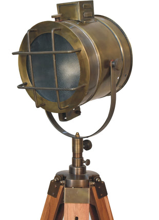 Caged Brass Spotlight Floor Lamp