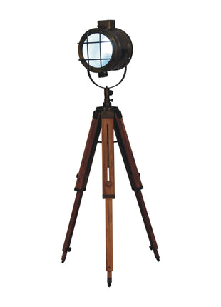Caged Brass Spotlight Floor Lamp