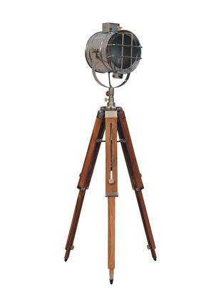 Caged Chrome Spotlight Floor Lamp