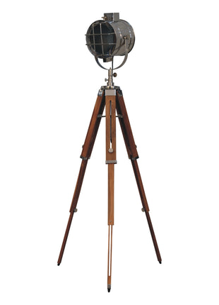 Caged Chrome Spotlight Floor Lamp