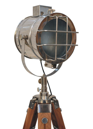 Caged Chrome Spotlight Floor Lamp