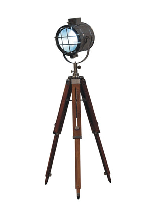 Caged Chrome Spotlight Floor Lamp