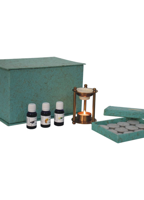 Brass Oil Burner Set (Lotus)