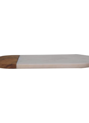 White Marble and Wood Chopping Board