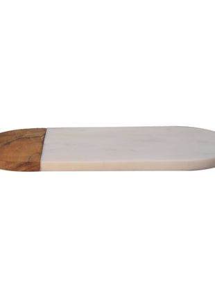 White Marble and Wood Chopping Board