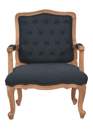 Navy Blue Linen French Style Chair