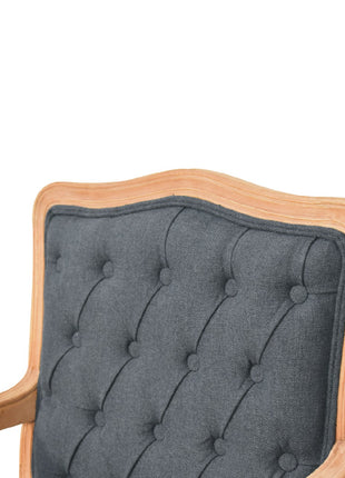Navy Blue Linen French Style Chair