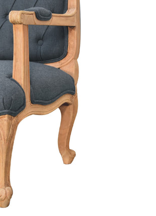 Navy Blue Linen French Style Chair