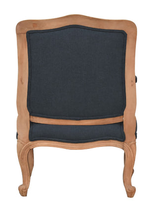 Navy Blue Linen French Style Chair