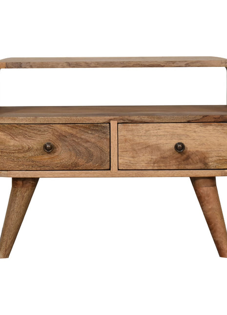 Mini mueble multimedia curvo de roble
