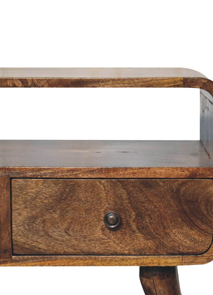 Mini Grey Washed Curved Media Unit