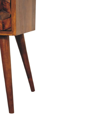 Mini Chestnut Cube 2 Drawer Bedside
