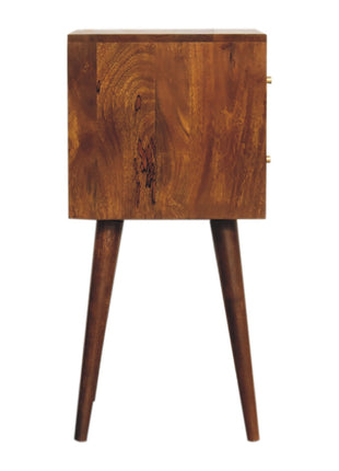 Mini Chestnut Cube 2 Drawer Bedside