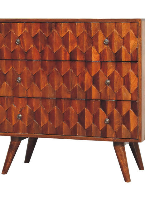 Pineapple Chestnut Carved Chest