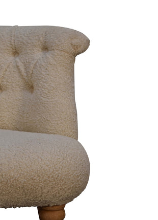 Bouclé-Akzentstuhl in Creme