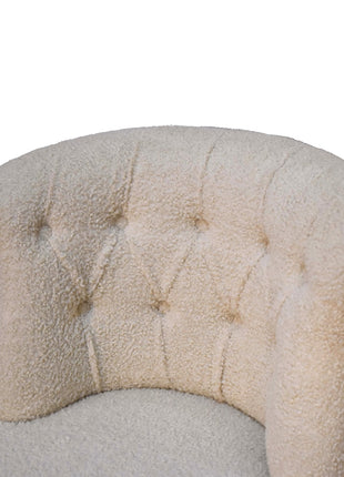 Bouclé-Akzentstuhl in Creme
