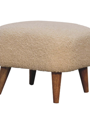 Boucle Cream Square Footstool