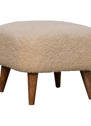 Boucle Cream Square Footstool