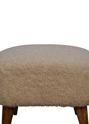 Boucle Cream Square Footstool