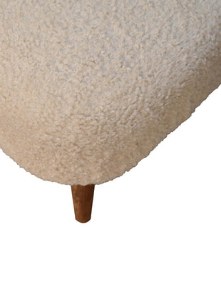 Boucle Cream Square Footstool