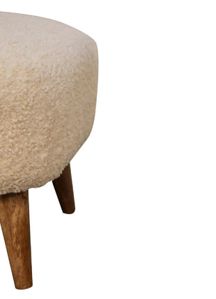 Boucle Cream Square Footstool