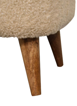 Boucle Cream Square Footstool